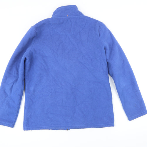 Classic Womens Blue Polyester Full Zip Sweatshirt Size 12 Zip