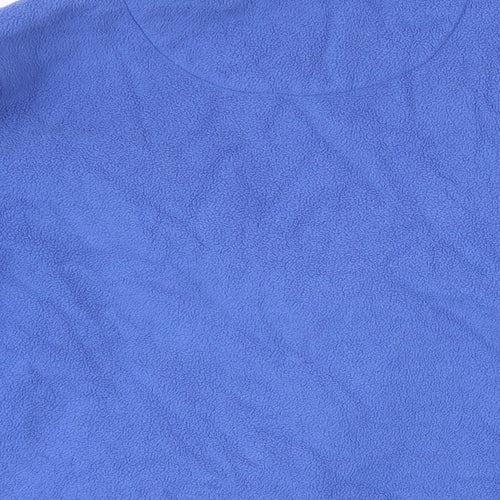 Classic Womens Blue Polyester Full Zip Sweatshirt Size 12 Zip