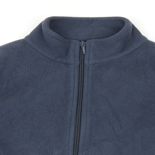 Marks and Spencer Womens Blue Polyester Full Zip Sweatshirt Size 14 Zip