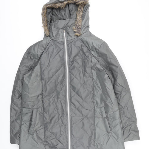 Anna De Lancay Womens Grey Jacket Coat Size M Zip