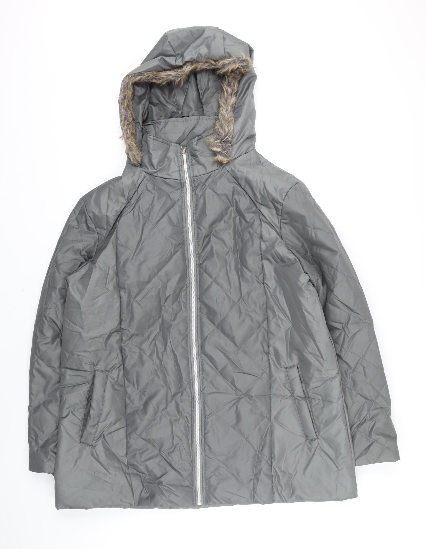 Anna De Lancay Womens Grey Jacket Coat Size M Zip
