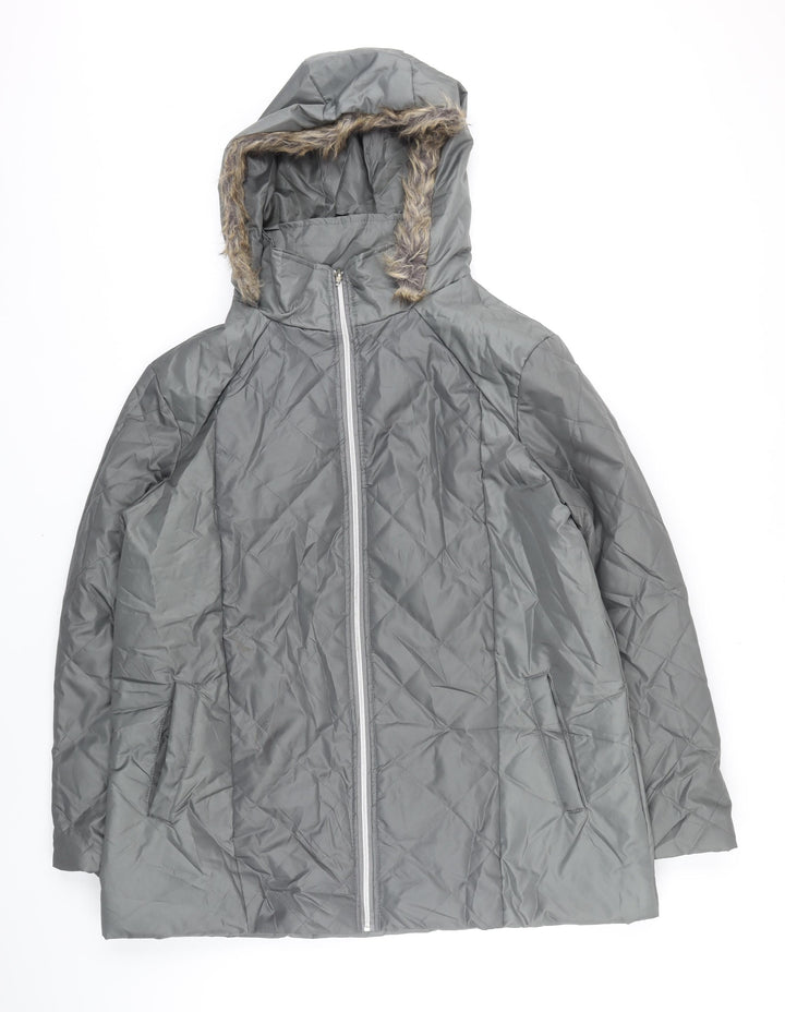 Anna De Lancay Womens Grey Jacket Coat Size M Zip