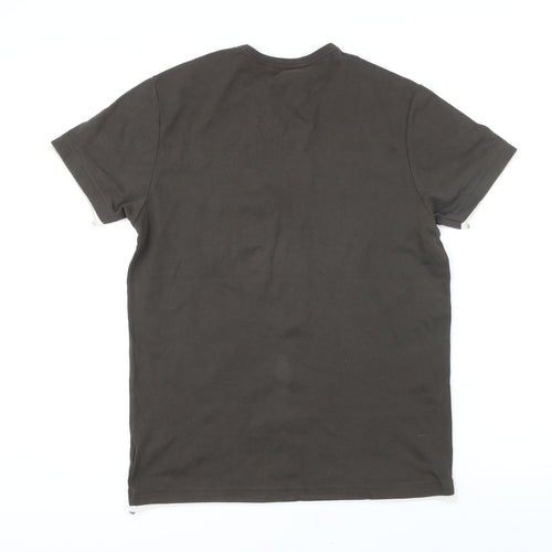 River Island Mens Brown Cotton T-Shirt Size M V-Neck