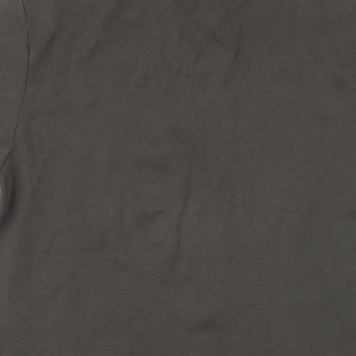 River Island Mens Brown Cotton T-Shirt Size M V-Neck