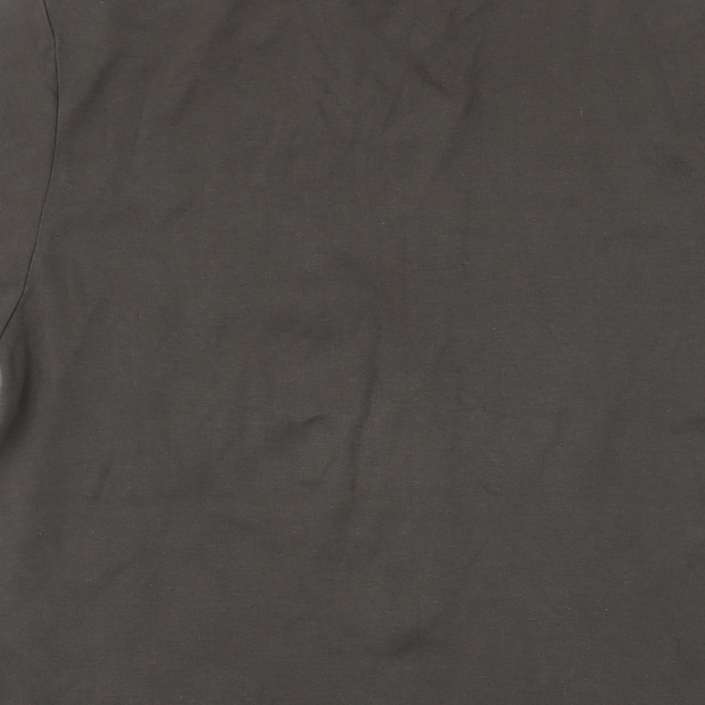 River Island Mens Brown Cotton T-Shirt Size M V-Neck