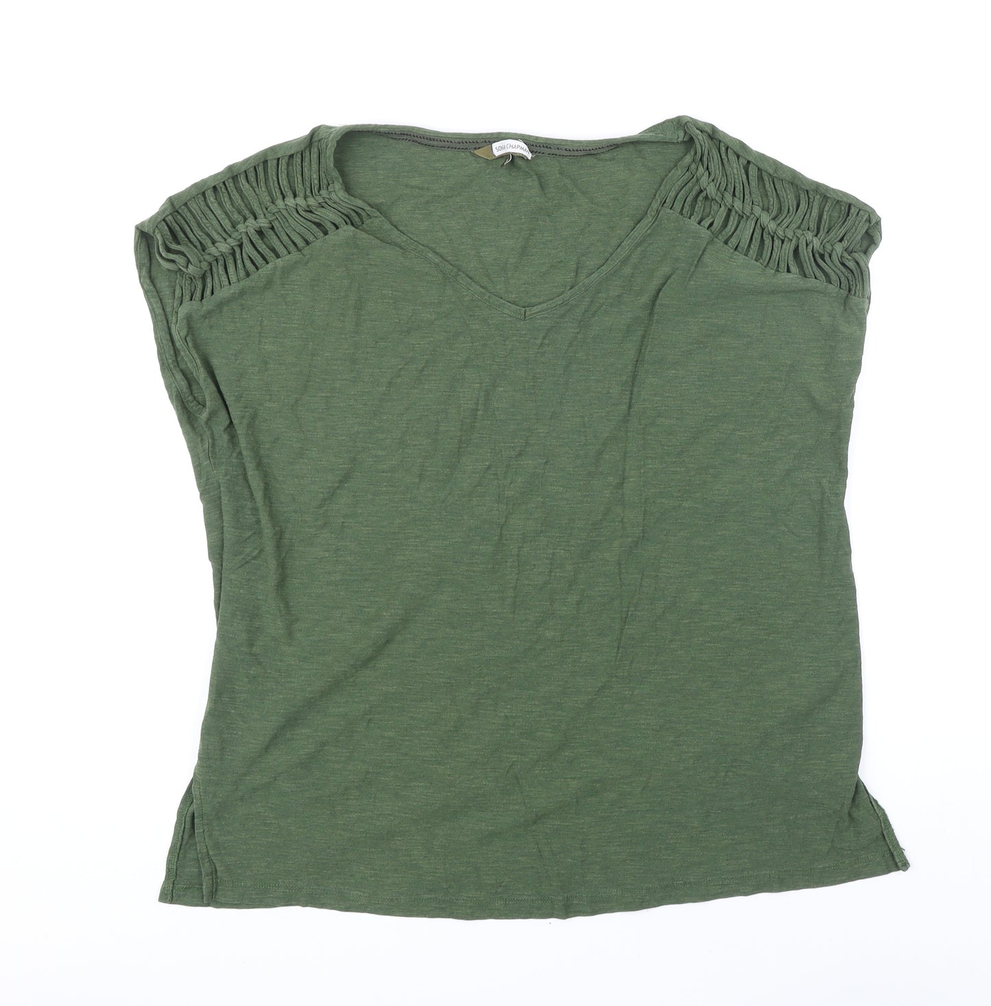 Sonia Chapman Womens Green Cotton Tunic T-Shirt Size 18 Sweetheart
