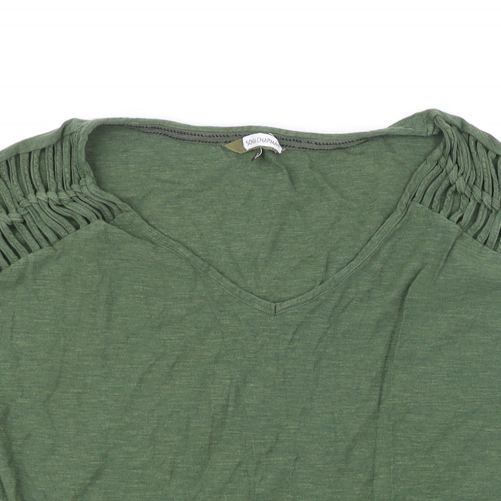 Sonia Chapman Womens Green Cotton Tunic T-Shirt Size 18 Sweetheart