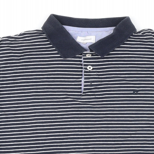 Cacharel Mens Black Striped 100% Cotton Polo Size L Collared Button