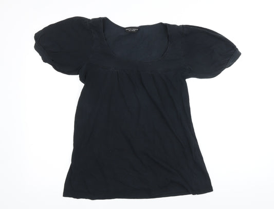 Dorothy Perkins Womens Black 100% Cotton Basic T-Shirt Size 10 Round Neck