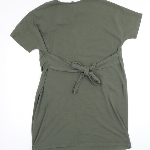 ASOS Womens Green 100% Cotton T-Shirt Dress Size 12 Round Neck Pullover