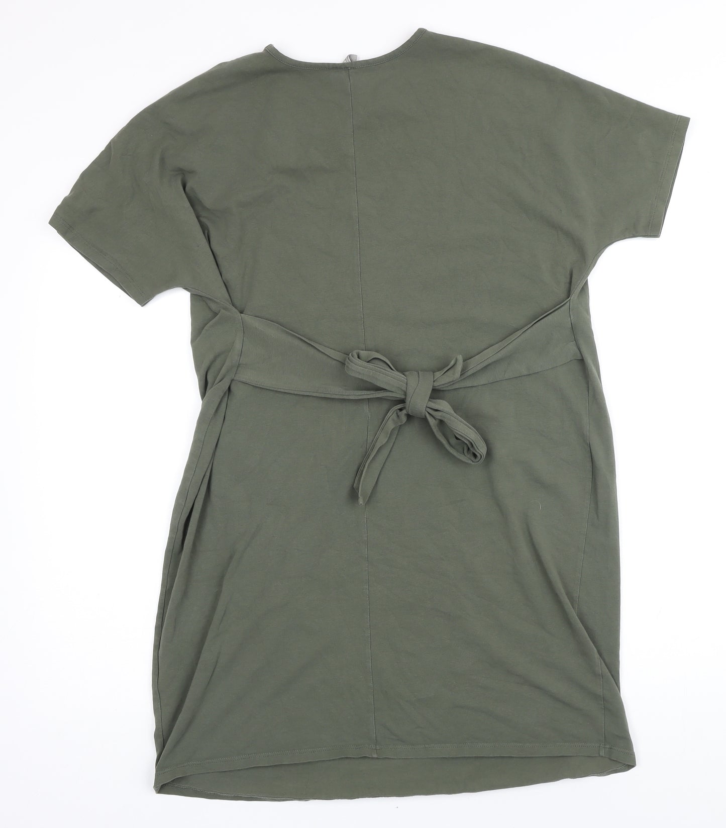 ASOS Womens Green 100% Cotton T-Shirt Dress Size 12 Round Neck Pullover