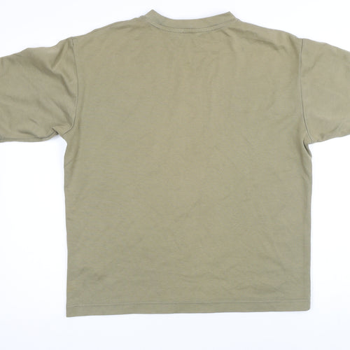 Uniqlo Mens Green Cotton T-Shirt Size M Round Neck