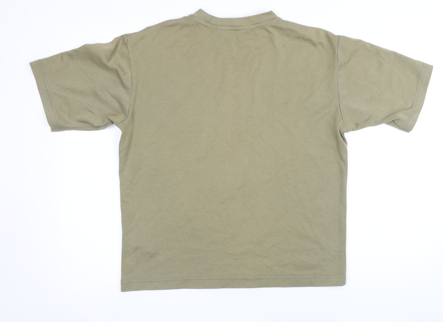 Uniqlo Mens Green Cotton T-Shirt Size M Round Neck