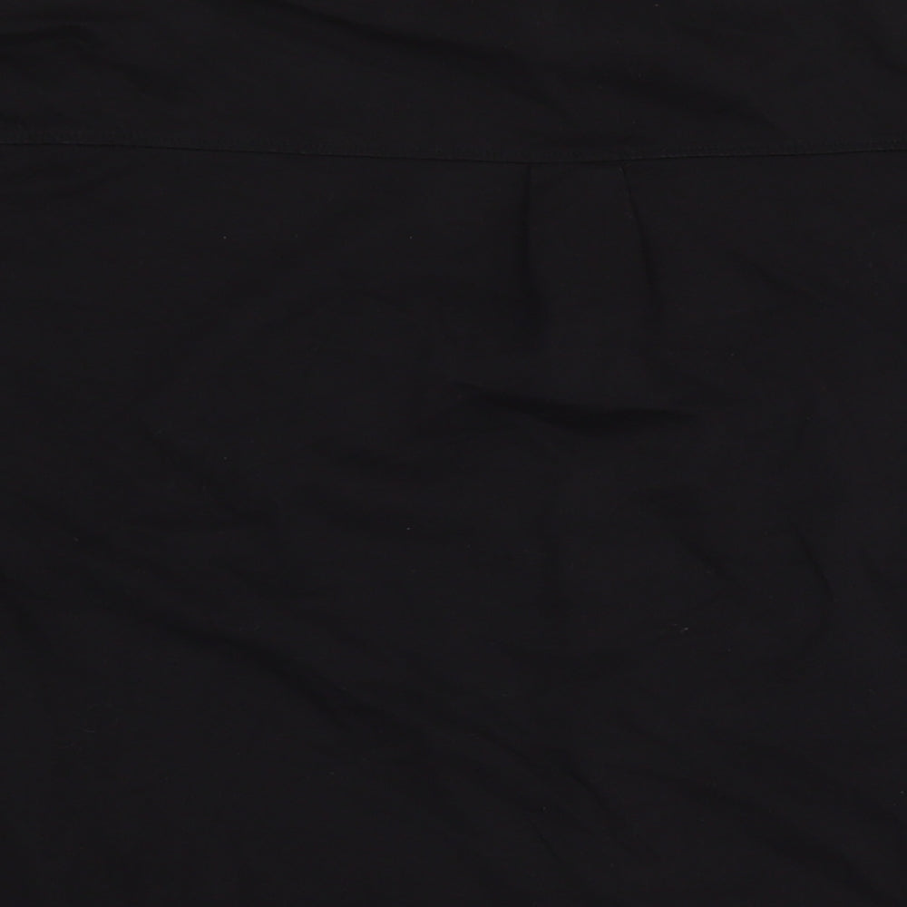 Boohoo Mens Black Polyester Button-Up Size 3XL Collared Button