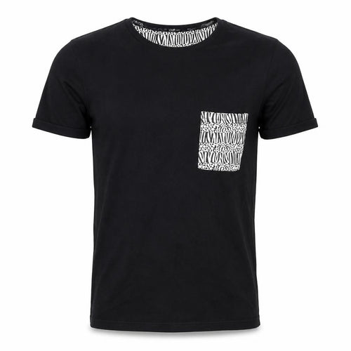 Topman Mens Black Cotton T-Shirt Size XS Round Neck - Size 2XS Geometric print pocket