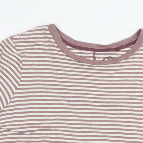 NEXT Womens Brown Striped Cotton Basic T-Shirt Size 20 Round Neck