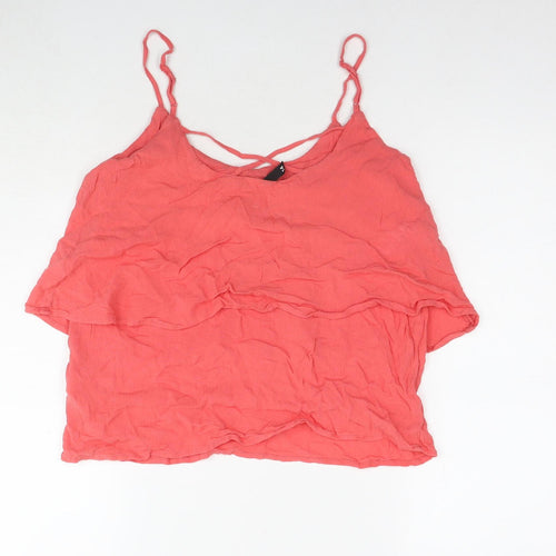 Divided by H&M Womens Red Viscose Camisole Tank Size 14 Round Neck