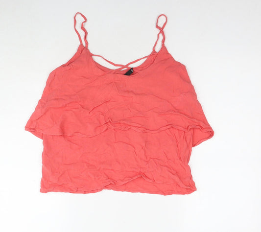 Divided by H&M Womens Red Viscose Camisole Tank Size 14 Round Neck