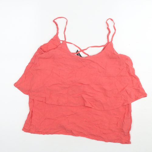 Divided by H&M Womens Red Viscose Camisole Tank Size 14 Round Neck