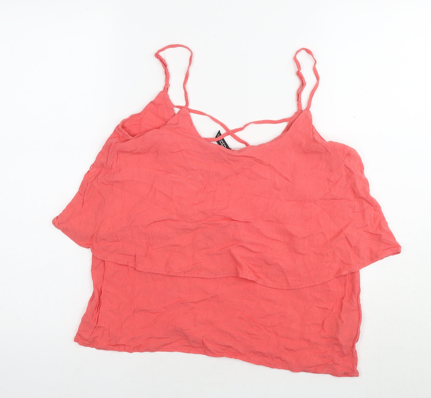 Divided by H&M Womens Red Viscose Camisole Tank Size 14 Round Neck