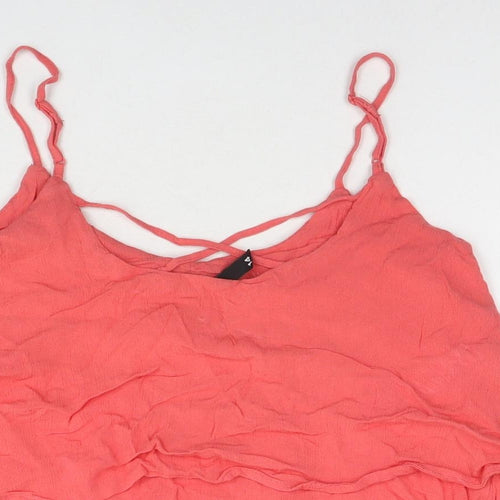 Divided by H&M Womens Red Viscose Camisole Tank Size 14 Round Neck