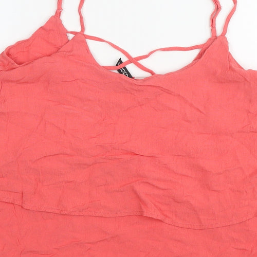 Divided by H&M Womens Red Viscose Camisole Tank Size 14 Round Neck