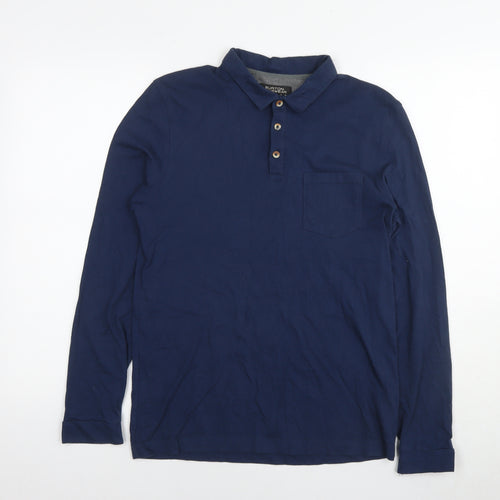 Burton Mens Blue Cotton Polo Size S Collared Pullover