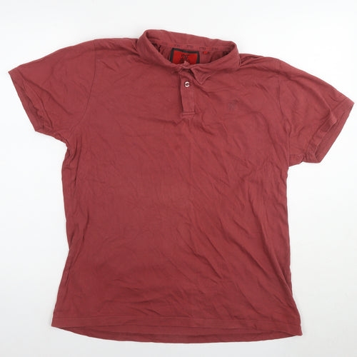 DFND Mens Brown Cotton Polo Size XL Collared Pullover