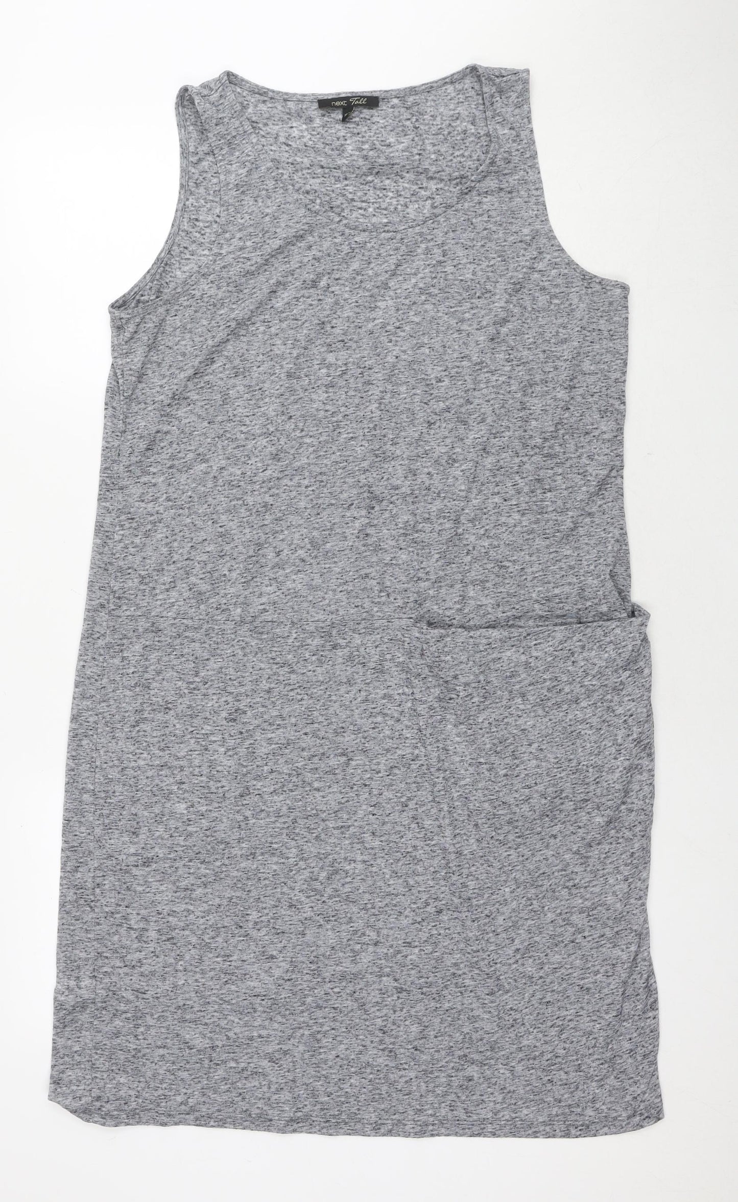 NEXT Womens Grey Polyester Tank Dress Size 16 Scoop Neck Pullover