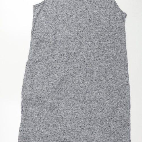 NEXT Womens Grey Polyester Tank Dress Size 16 Scoop Neck Pullover