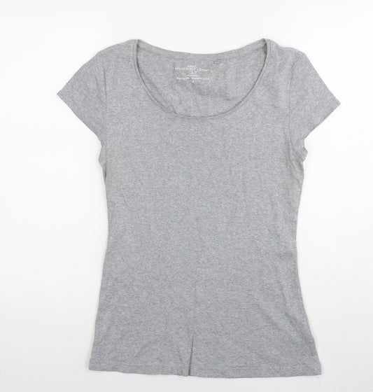 NEXT Womens Grey Cotton Basic T-Shirt Size 16 Round Neck