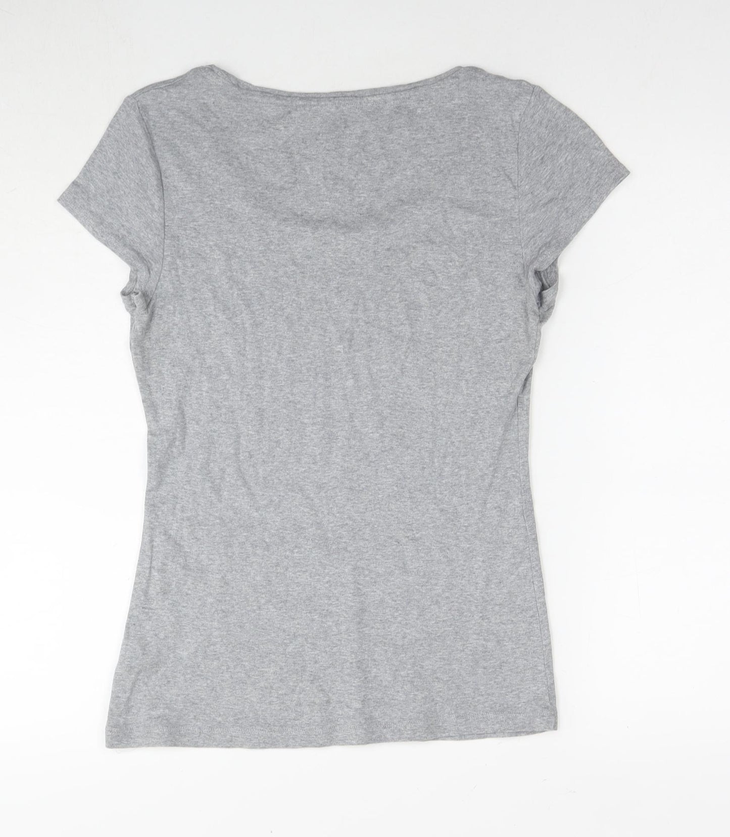 NEXT Womens Grey Cotton Basic T-Shirt Size 16 Round Neck