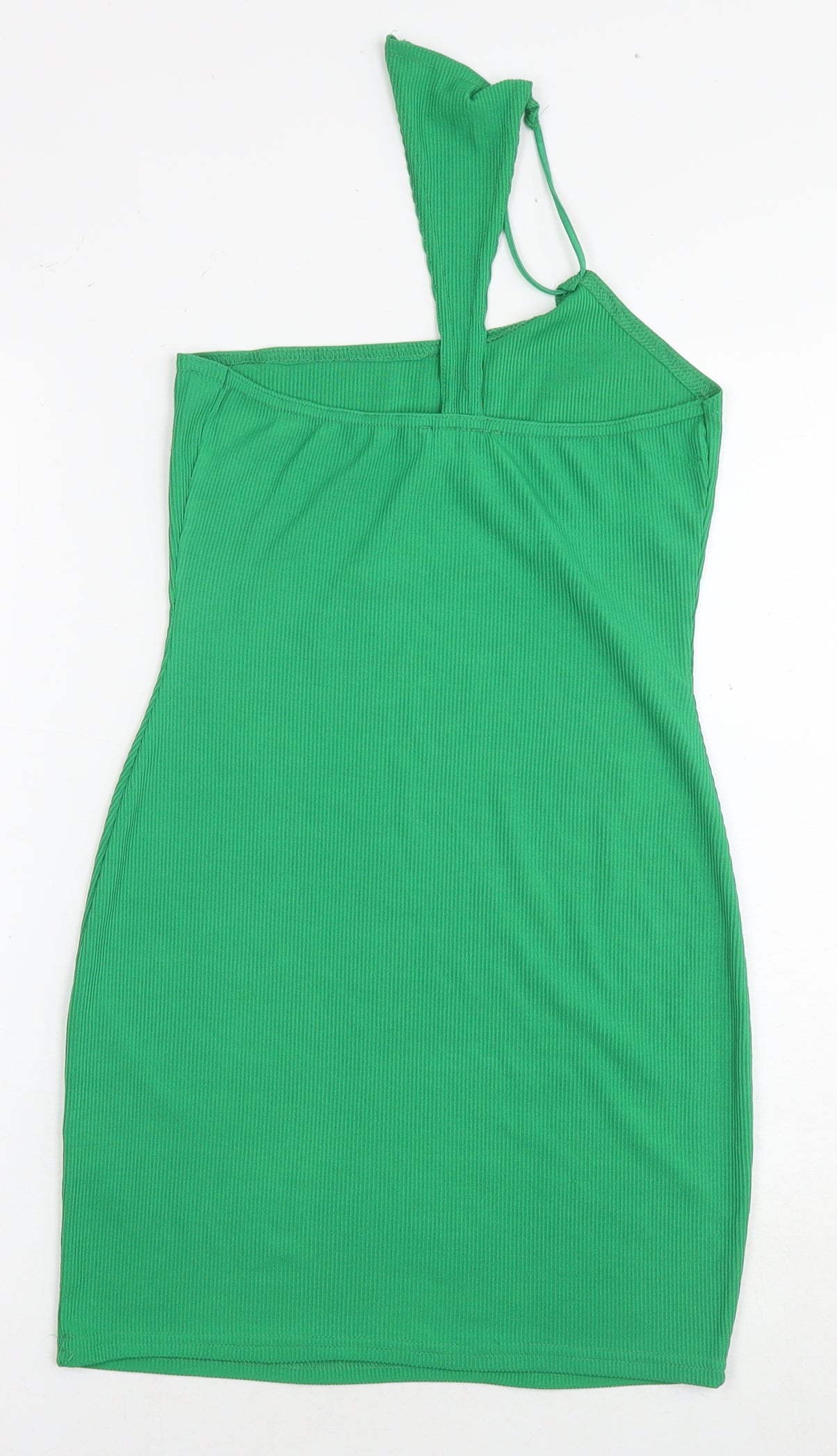 PRETTYLITTLETHING Womens Green Polyester Bodycon Size 10 Halter Pullover