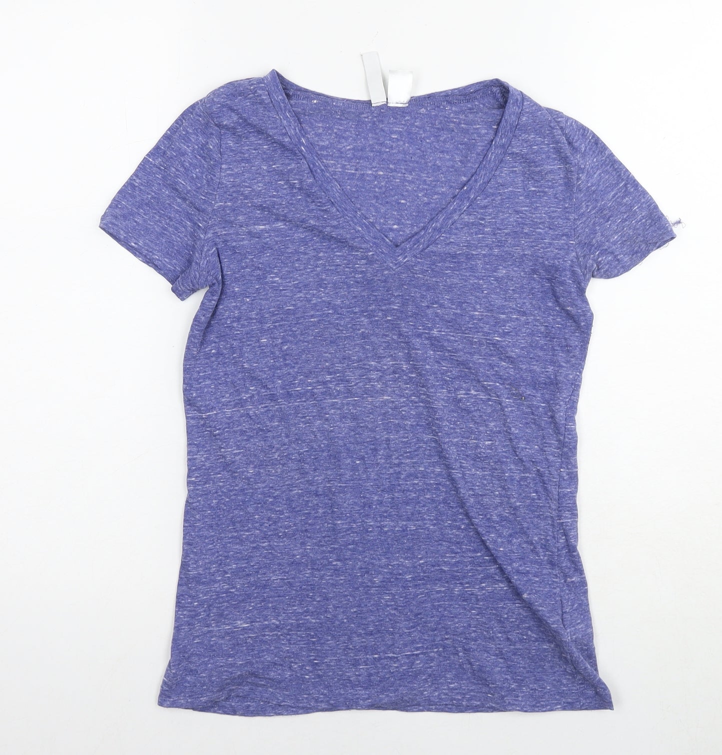 Divided by H&M Womens Blue Polyester Basic T-Shirt Size S V-Neck