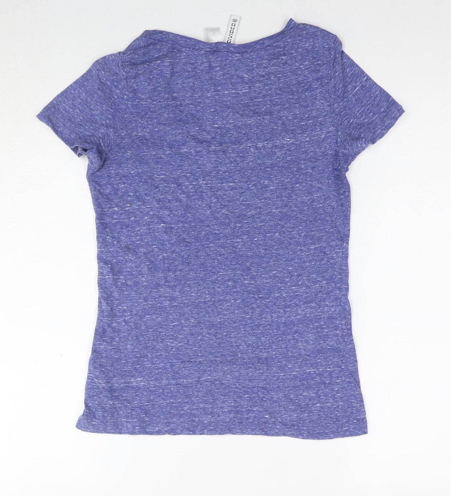 Divided by H&M Womens Blue Polyester Basic T-Shirt Size S V-Neck