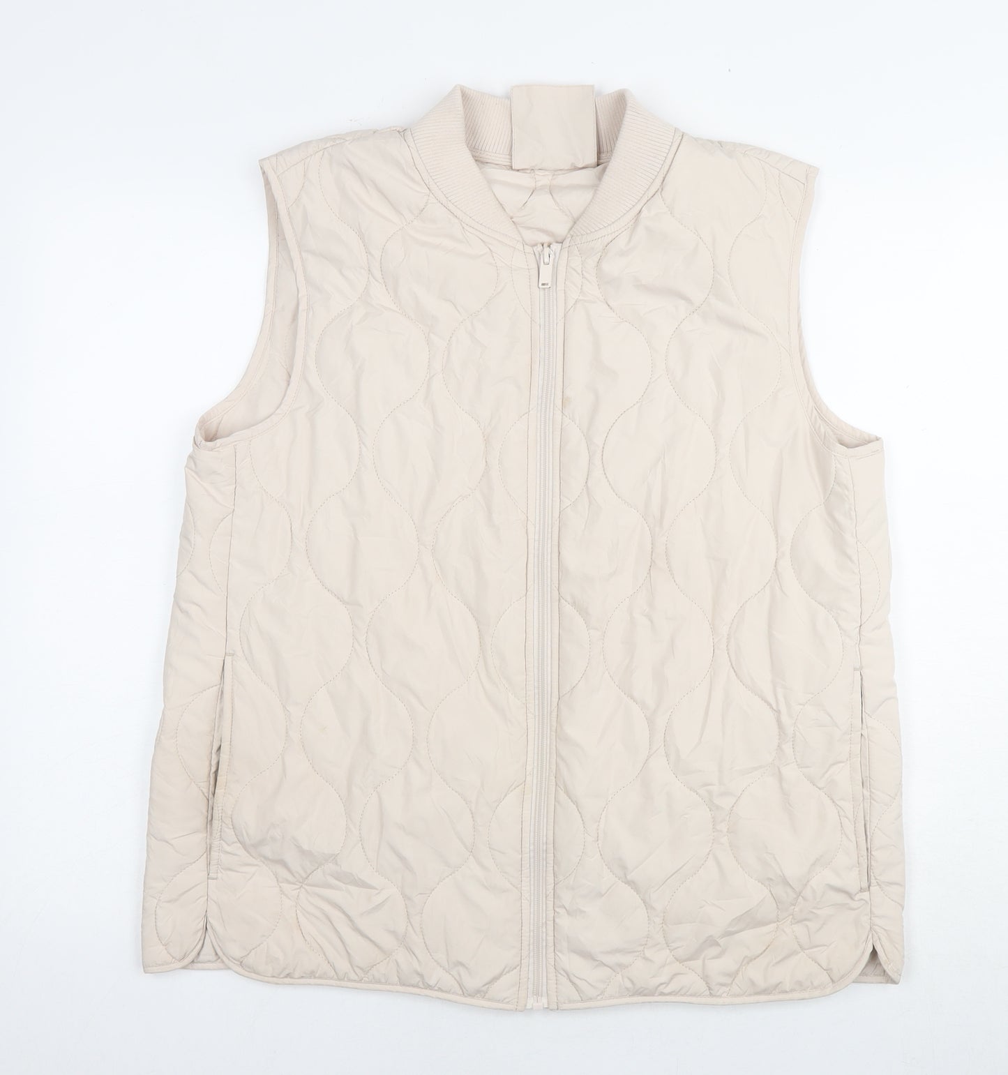Marks and Spencer Womens Beige Gilet Waistcoat Size 14 Zip