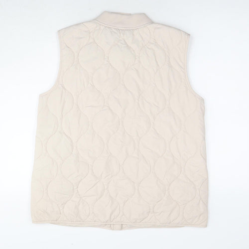 Marks and Spencer Womens Beige Gilet Waistcoat Size 14 Zip