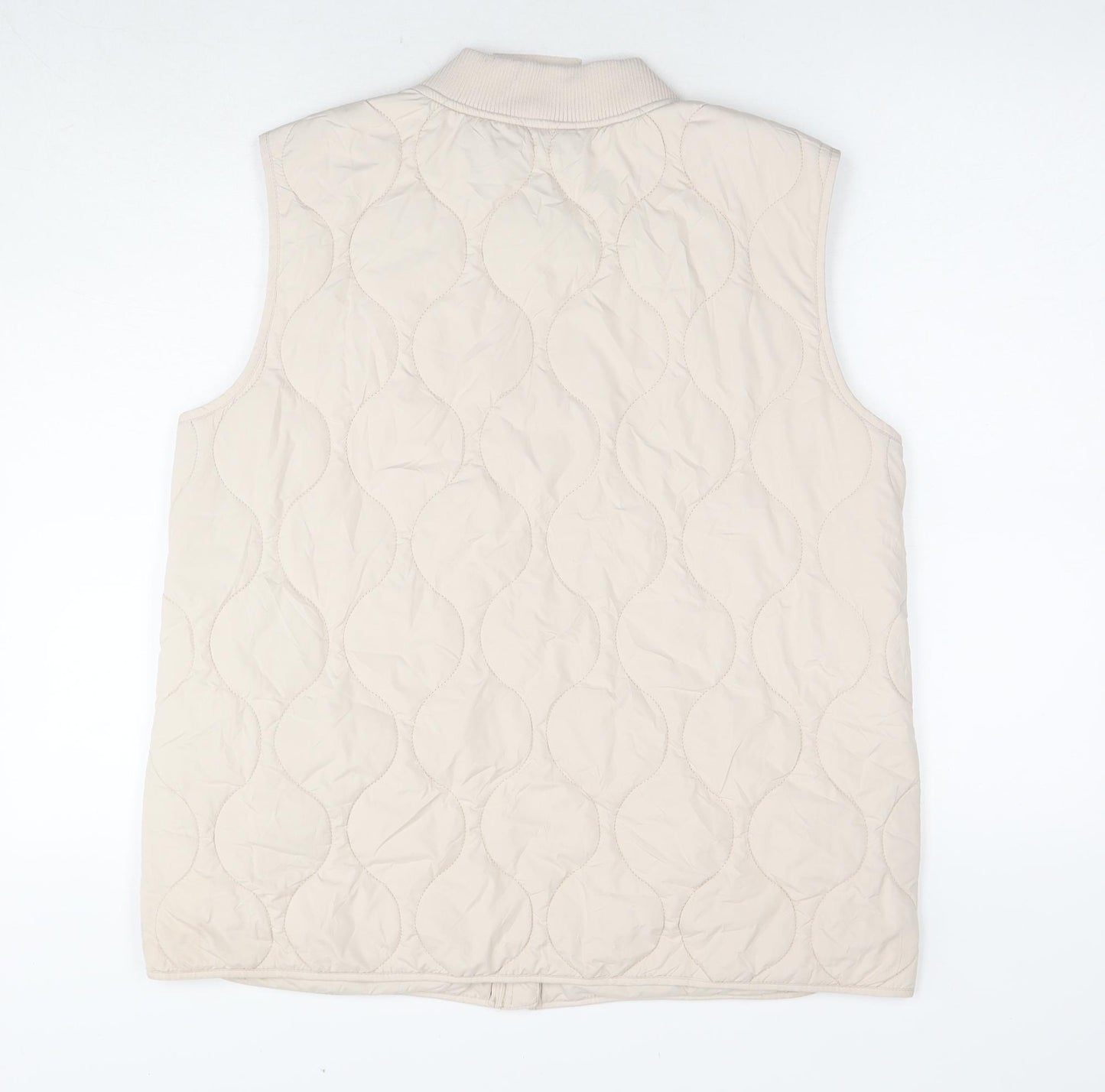 Marks and Spencer Womens Beige Gilet Waistcoat Size 14 Zip