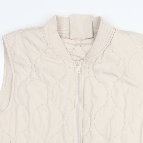 Marks and Spencer Womens Beige Gilet Waistcoat Size 14 Zip