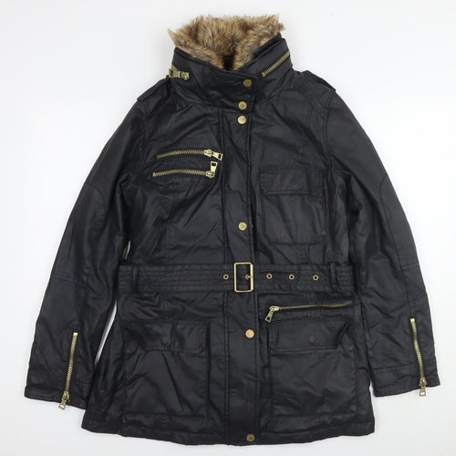 NEXT Womens Black Parka Jacket Size 12 Zip