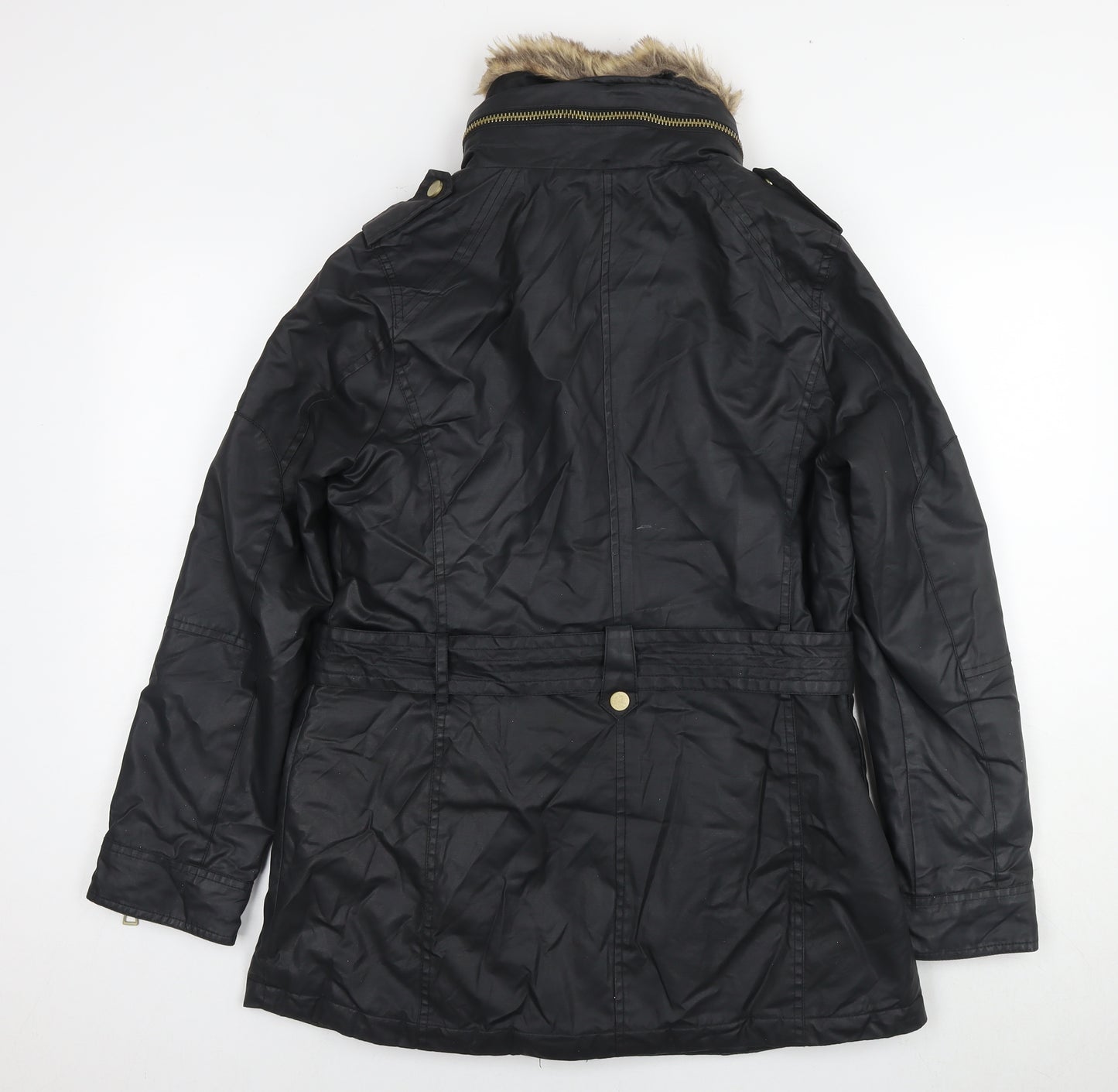 NEXT Womens Black Parka Jacket Size 12 Zip