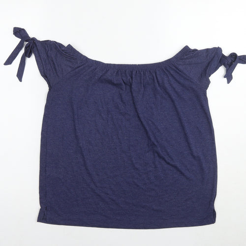 NEXT Womens Blue Viscose Basic T-Shirt Size 8 Round Neck