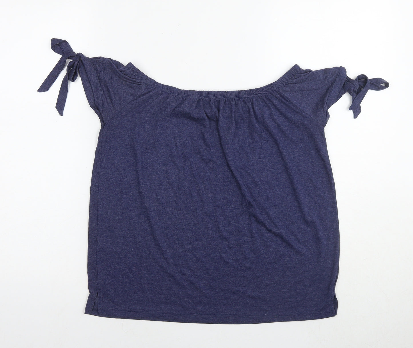 NEXT Womens Blue Viscose Basic T-Shirt Size 8 Round Neck