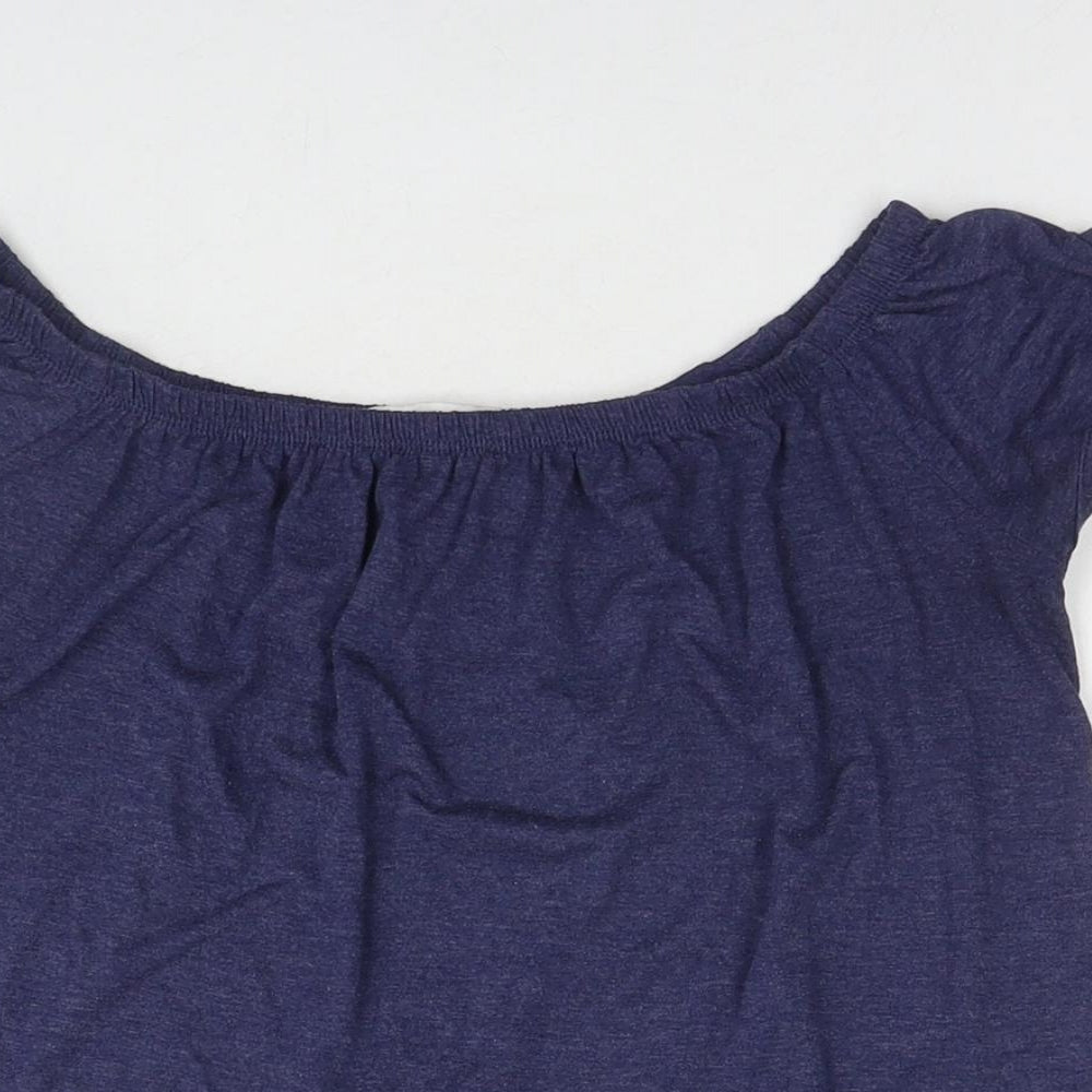 NEXT Womens Blue Viscose Basic T-Shirt Size 8 Round Neck