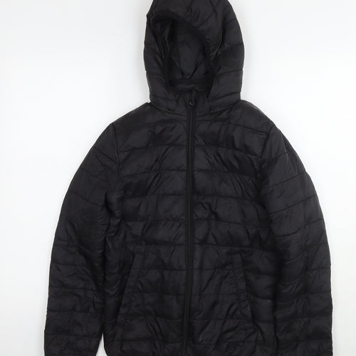 H&M Boys Black Quilted Jacket Size 10-11 Years Zip - Age 10-12 Years