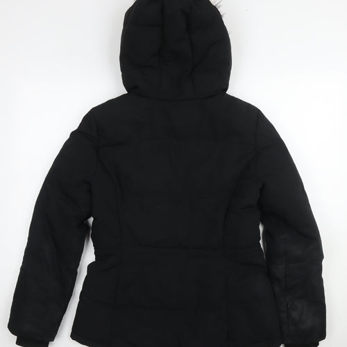 H&M Womens Black Parka Jacket Size 10 Zip