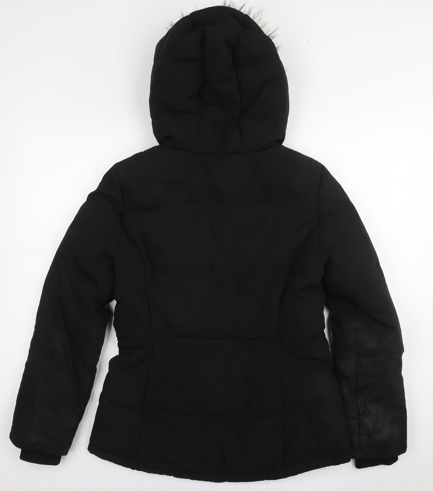 H&M Womens Black Parka Jacket Size 10 Zip