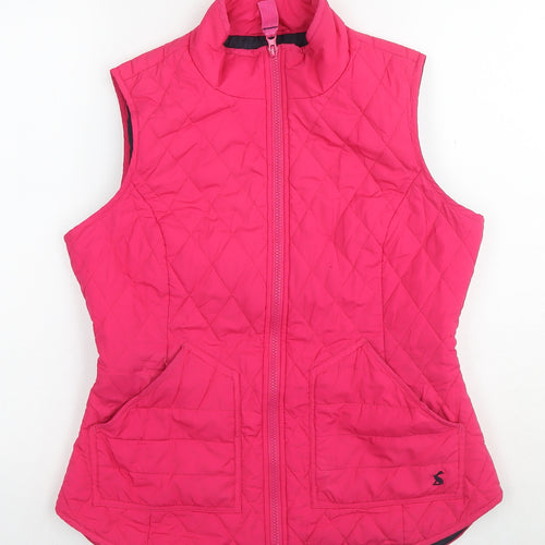 Joules Womens Pink Gilet Waistcoat Size 12 Zip