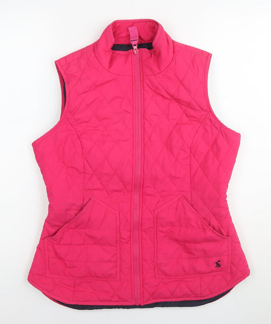 Joules Womens Pink Gilet Waistcoat Size 12 Zip