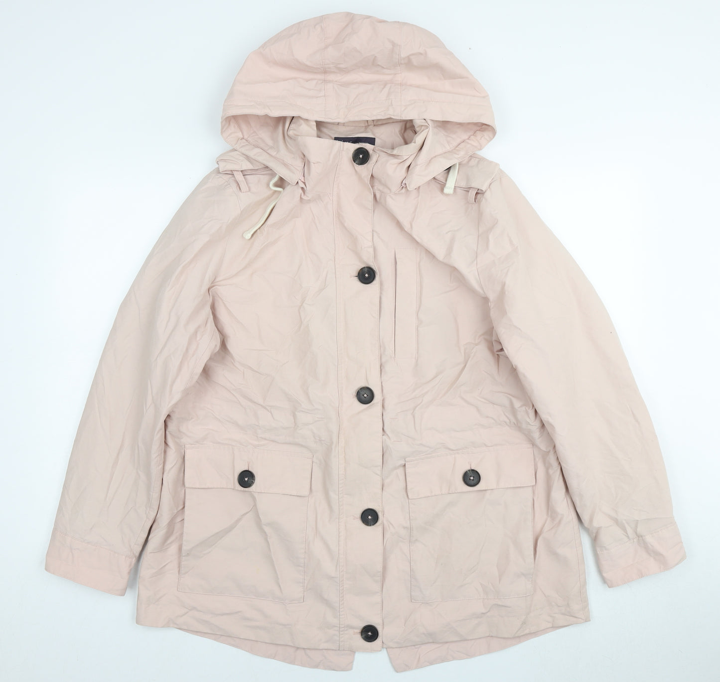 Marks and Spencer Womens Pink Parka Jacket Size 18 Zip